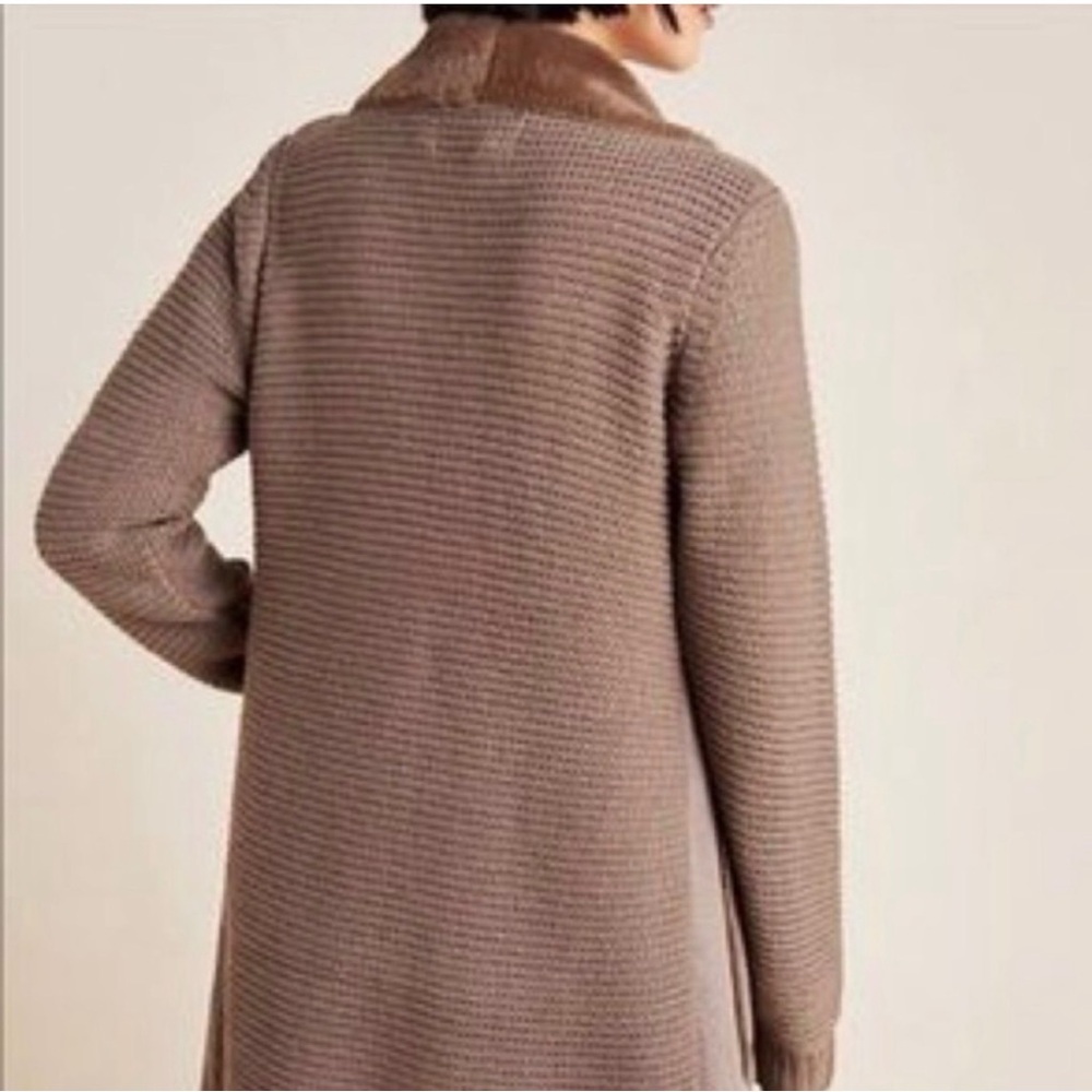 Anthropologie Faux Fur Piper Sweater Coat - Taupe - Picture 6 of 10